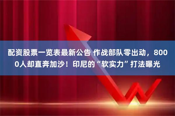 配资股票一览表最新公告 作战部队零出动，8000人却直奔加沙！印尼的“软实力”打法曝光